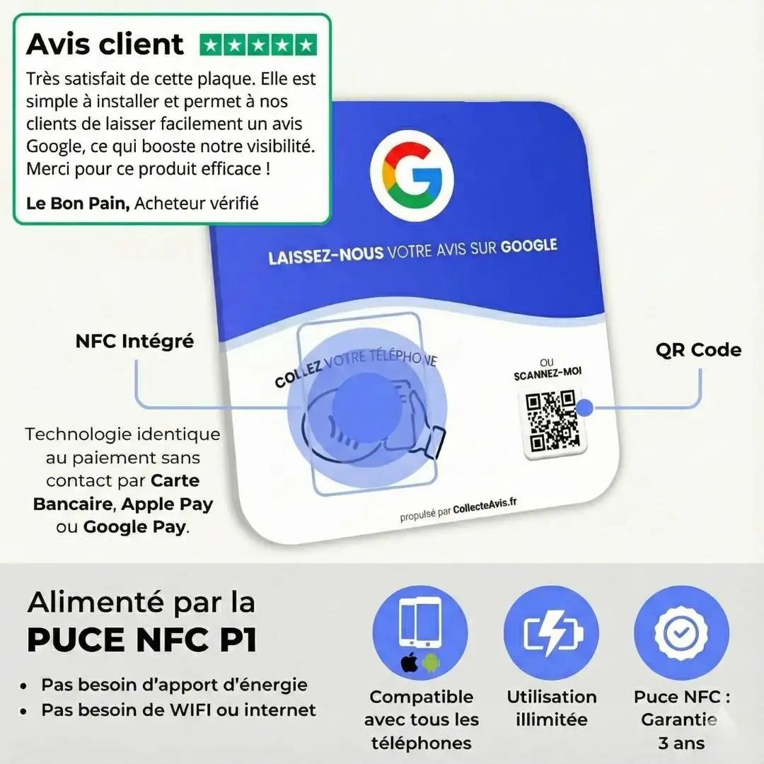 Plaque NFC Avis Google